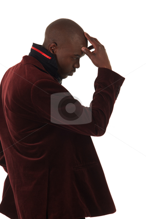 To use this stock image in your creative project, please select the size you need over to the right and click the "Add to Cart" button.
Your downloaded image will come with the Cutcaster watermark removed so don’t worry about the watermark you see on this page. Young African businessman stock photo, Young black African businessman in semi-formal clothes on a white background in various poses and with various facial expressions. Not Isolated, Part of a series. by Sean Nel