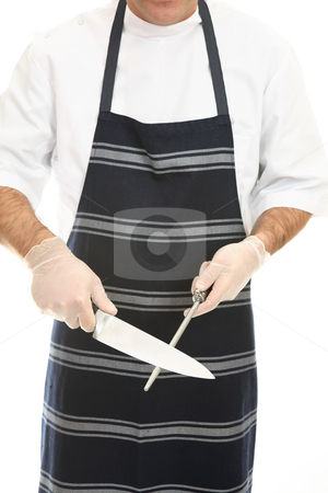 To use this stock image in your creative project, please select the size you need over to the right and click the "Add to Cart" button.
Your downloaded image will come with the Cutcaster watermark removed so don’t worry about the watermark you see on this page. Butcher sharpening a knife stock photo, A butcher using a butcher steel to shapren a knife by Leah-Anne Thompson