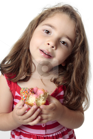To use this stock image in your creative project, please select the size you need over to the right and click the "Add to Cart" button.
Your downloaded image will come with the Cutcaster watermark removed so don’t worry about the watermark you see on this page. Smiling girl eating snack stock photo, Small child eating a pink iced doughnut. She has messy fingers. by Leah-Anne Thompson