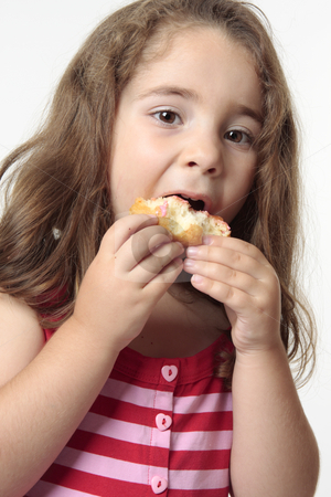 To use this stock image in your creative project, please select the size you need over to the right and click the "Add to Cart" button.
Your downloaded image will come with the Cutcaster watermark removed so don’t worry about the watermark you see on this page. Child eating junk food donut. stock photo, Young child talking a big bite from a doughnut. by Leah-Anne Thompson