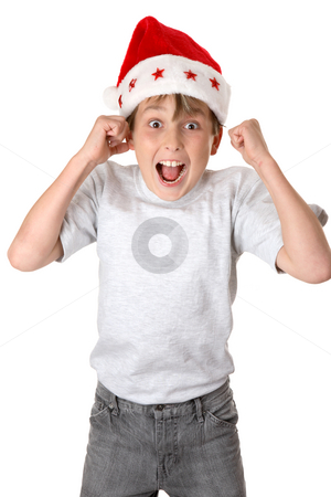 To use this stock image in your creative project, please select the size you need over to the right and click the "Add to Cart" button.
Your downloaded image will come with the Cutcaster watermark removed so don’t worry about the watermark you see on this page. Christmas Glee stock photo, A child wearing a red santa hat jumps with glee and anticiapation. by Leah-Anne Thompson