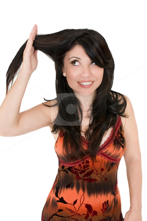 To use this stock image in your creative project, please select the size you need over to the right and click the "Add to Cart" button.
Your downloaded image will come with the Cutcaster watermark removed so don’t worry about the watermark you see on this page. High maintenance hair stock photo, A woman looks at the condition of her long hair. A common problem affecting long hair is breakage, seen as shorter, fly-away strands, or split ends due to poor haircare, maintenance and lifestyle, Long hair can be over 6 years old. by Leah-Anne Thompson