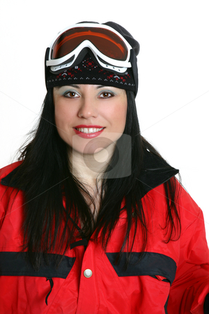 To use this stock image in your creative project, please select the size you need over to the right and click the "Add to Cart" button.
Your downloaded image will come with the Cutcaster watermark removed so don’t worry about the watermark you see on this page. Smiling female skier stock photo, Smiling woman dressed in ski clothing by Leah-Anne Thompson