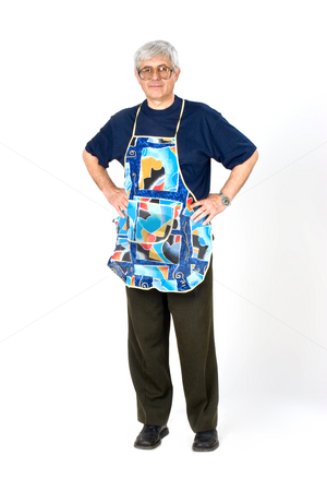 To use this stock image in your creative project, please select the size you need over to the right and click the "Add to Cart" button.
Your downloaded image will come with the Cutcaster watermark removed so don’t worry about the watermark you see on this page. Cook stock photo, People series: Portarit of aged man in apron by Gennady Kravetsky