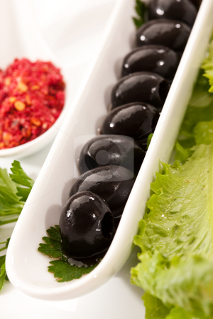To use this stock image in your creative project, please select the size you need over to the right and click the "Add to Cart" button.
Your downloaded image will come with the Cutcaster watermark removed so don’t worry about the watermark you see on this page. Olive stock photo, Food series: macro oicture of plate with black olive by Gennady Kravetsky