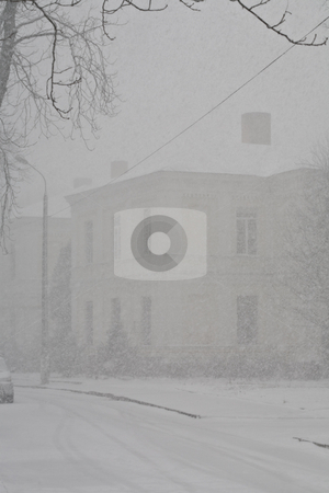 To use this stock image in your creative project, please select the size you need over to the right and click the "Add to Cart" button.
Your downloaded image will come with the Cutcaster watermark removed so don’t worry about the watermark you see on this page. Snowfall stock photo, Nature series: heavy snowfal in the city by Gennady Kravetsky