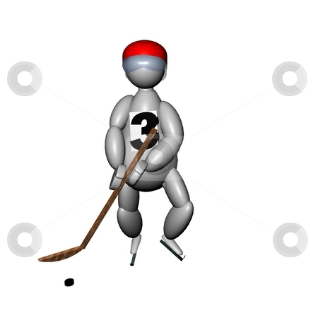 To use this stock image in your creative project, please select the size you need over to the right and click the "Add to Cart" button.
Your downloaded image will come with the Cutcaster watermark removed so don’t worry about the watermark you see on this page. 3D Puppet playing hockey stock photo, 3D Puppet playing hockey, with red helmet, on white background by Fabio Alcini
