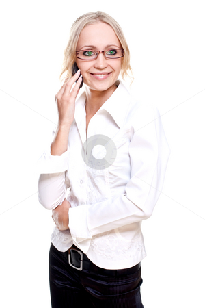 To use this stock image in your creative project, please select the size you need over to the right and click the "Add to Cart" button.
Your downloaded image will come with the Cutcaster watermark removed so don’t worry about the watermark you see on this page. Business woman in a glasses with telephone stock photo, Business woman in a glasses with telephone on a white background by Artem Zamula