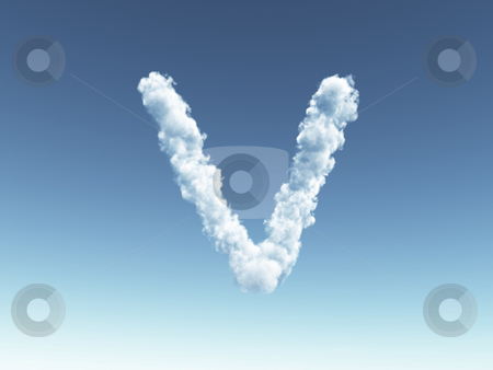 To use this stock image in your creative project, please select the size you need over to the right and click the "Add to Cart" button.
Your downloaded image will come with the Cutcaster watermark removed so don’t worry about the watermark you see on this page. Cloudy letter V stock photo, Clouds forms the uppercase letter V in the sky - 3d illustration by J?