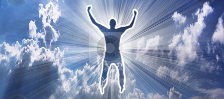 To use this stock image in your creative project, please select the size you need over to the right and click the "Add to Cart" button.
Your downloaded image will come with the Cutcaster watermark removed so don’t worry about the watermark you see on this page. Success stock photo, Success - conceptual illustration of jumping man on sky background by Milos Pavlovsky