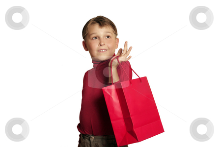 To use this stock image in your creative project, please select the size you need over to the right and click the "Add to Cart" button.
Your downloaded image will come with the Cutcaster watermark removed so don’t worry about the watermark you see on this page. Shopping for Gifts stock photo, Child with shopping bag. eg christmas shopping, gifts, bargains by Leah-Anne Thompson