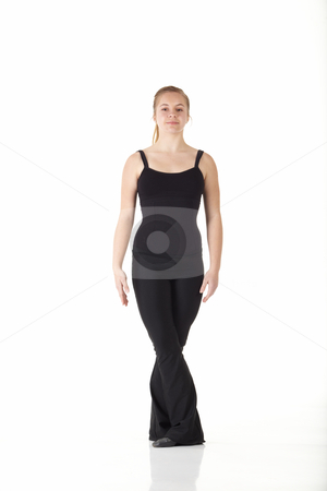 To use this stock image in your creative project, please select the size you need over to the right and click the "Add to Cart" button.
Your downloaded image will come with the Cutcaster watermark removed so don’t worry about the watermark you see on this page. Modern Jazz dancer stock photo, Young caucasian Modern Jazz dancer in a black top and black pants on a white background displaying various positions. NOT ISOLATED by Sean Nel