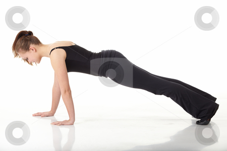 To use this stock image in your creative project, please select the size you need over to the right and click the "Add to Cart" button.
Your downloaded image will come with the Cutcaster watermark removed so don’t worry about the watermark you see on this page. Modern Jazz dancer stock photo, Young caucasian Modern Jazz dancer in a black top and black pants on a white background displaying various positions. NOT ISOLATED by Sean Nel