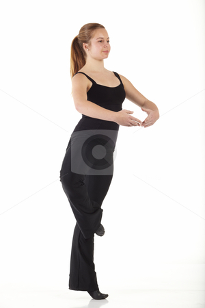 To use this stock image in your creative project, please select the size you need over to the right and click the "Add to Cart" button.
Your downloaded image will come with the Cutcaster watermark removed so don’t worry about the watermark you see on this page. Modern Jazz dancer stock photo, Young caucasian Modern Jazz dancer in a black top and black pants on a white background displaying various positions. NOT ISOLATED by Sean Nel
