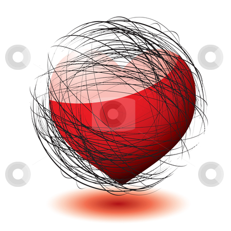 To use this stock image in your creative project, please select the size you need over to the right and click the "Add to Cart" button.
Your downloaded image will come with the Cutcaster watermark removed so don’t worry about the watermark you see on this page. Scribble love stock vector clipart, Abstract love heart concept with scribble ball and shadow by Michael Travers