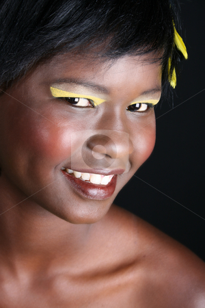 To use this stock image in your creative project, please select the size you need over to the right and click the "Add to Cart" button.
Your downloaded image will come with the Cutcaster watermark removed so don’t worry about the watermark you see on this page. Female Model stock photo, Beautiful young African female model with accessories by Vanessa Van Rensburg
