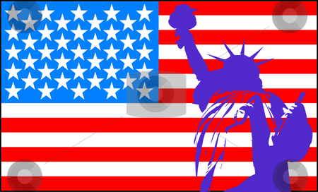 To use this stock image in your creative project, please select the size you need over to the right and click the "Add to Cart" button.
Your downloaded image will come with the Cutcaster watermark removed so don’t worry about the watermark you see on this page. Statue of liberty with American flag stock vector clipart, Statue of liberty with American flag by Sergey Gorodenskiy