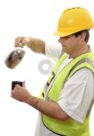 To use this stock image in your creative project, please select the size you need over to the right and click the "Add to Cart" button.
Your downloaded image will come with the Cutcaster watermark removed so don’t worry about the watermark you see on this page. Workman Coffee Break stock photo, Workman having a tea break by Leah-Anne Thompson