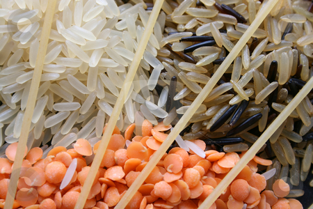 To use this stock image in your creative project, please select the size you need over to the right and click the "Add to Cart" button.
Your downloaded image will come with the Cutcaster watermark removed so don’t worry about the watermark you see on this page. Grains stock photo, Various types of grains and raw products by Vanessa Van Rensburg