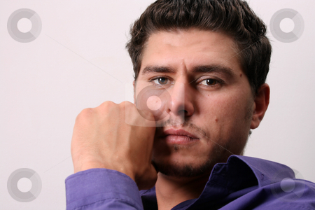 To use this stock image in your creative project, please select the size you need over to the right and click the "Add to Cart" button.
Your downloaded image will come with the Cutcaster watermark removed so don’t worry about the watermark you see on this page. Male Model stock photo, Male model in studio against white wall by Vanessa Van Rensburg