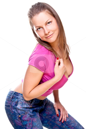To use this stock image in your creative project, please select the size you need over to the right and click the "Add to Cart" button.
Your downloaded image will come with the Cutcaster watermark removed so don’t worry about the watermark you see on this page. Beautiful women in a jeans stock photo, Beautiful women in a jeans on a white background isolated by Artem Zamula