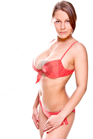 To use this stock image in your creative project, please select the size you need over to the right and click the "Add to Cart" button.
Your downloaded image will come with the Cutcaster watermark removed so don’t worry about the watermark you see on this page. Beautiful woman in swimsuit stock photo, Beautiful women posing in swimsuit on a white background by Artem Zamula