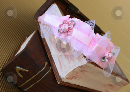 To use this stock image in your creative project, please select the size you need over to the right and click the "Add to Cart" button.
Your downloaded image will come with the Cutcaster watermark removed so don’t worry about the watermark you see on this page. Pink Head-piece stock photo, Pink Hair Accessories on a woonden jewellery box, on a golden background by Vanessa Van Rensburg