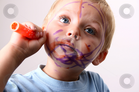 To use this stock image in your creative project, please select the size you need over to the right and click the "Add to Cart" button.
Your downloaded image will come with the Cutcaster watermark removed so don’t worry about the watermark you see on this page. Orange Pen stock photo, Laughing Toddler playing with colored pens making a mess by Vanessa Van Rensburg