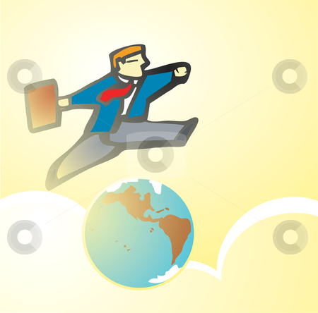 To use this stock image in your creative project, please select the size you need over to the right and click the "Add to Cart" button.
Your downloaded image will come with the Cutcaster watermark removed so don’t worry about the watermark you see on this page. Leaping stock vector clipart, Man Leaping over an image of the earth. by Jeffrey Thompson