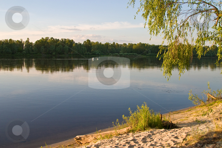 To use this stock image in your creative project, please select the size you need over to the right and click the "Add to Cart" button.
Your downloaded image will come with the Cutcaster watermark removed so don’t worry about the watermark you see on this page. Riverside, sun day stock photo, Forest on the bank of a river from across the waterway by Gennady Kravetsky