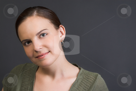 To use this stock image in your creative project, please select the size you need over to the right and click the "Add to Cart" button.
Your downloaded image will come with the Cutcaster watermark removed so don’t worry about the watermark you see on this page. Adult Model stock photo, Beautiful brunette female against a dark background by Carla Booysen