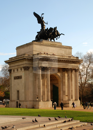 To use this stock image in your creative project, please select the size you need over to the right and click the "Add to Cart" button.
Your downloaded image will come with the Cutcaster watermark removed so don’t worry about the watermark you see on this page. Hyde park stock photo, Building on Hyde Park in London by Chris Davidson