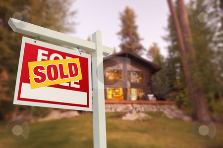 To use this stock image in your creative project, please select the size you need over to the right and click the "Add to Cart" button.
Your downloaded image will come with the Cutcaster watermark removed so don’t worry about the watermark you see on this page. Sold Home For Sale Sign and Beautiful Log Cabin stock photo, Sold Home For Sale Sign in Front of Beautiful Log Cabin. by Andy Dean