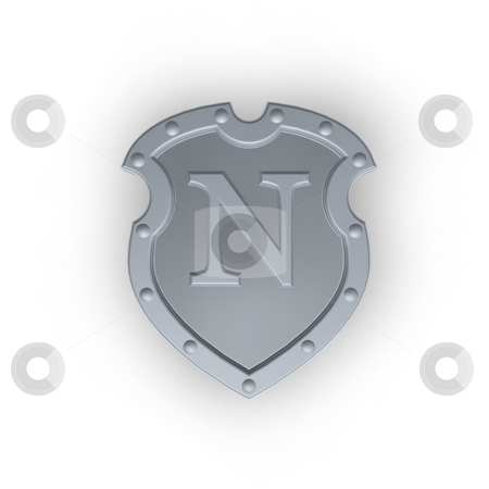 To use this stock image in your creative project, please select the size you need over to the right and click the "Add to Cart" button.
Your downloaded image will come with the Cutcaster watermark removed so don’t worry about the watermark you see on this page. Shield with letter N stock photo, Metal shield with letter N on white background - 3d illustration by J?