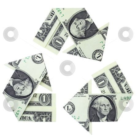 To use this stock image in your creative project, please select the size you need over to the right and click the "Add to Cart" button.
Your downloaded image will come with the Cutcaster watermark removed so don’t worry about the watermark you see on this page. Recycling Money stock photo, Recycling logo created from folded dollar bills, isolated on a white background. by Mark Carrel