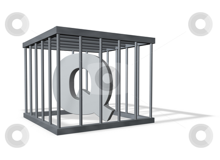 To use this stock image in your creative project, please select the size you need over to the right and click the "Add to Cart" button.
Your downloaded image will come with the Cutcaster watermark removed so don’t worry about the watermark you see on this page. Big Q in a cage stock photo, Uppercase letter Q in a cage on white background - 3d illustration by J?