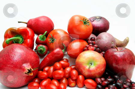 To use this stock image in your creative project, please select the size you need over to the right and click the "Add to Cart" button.
Your downloaded image will come with the Cutcaster watermark removed so don’t worry about the watermark you see on this page. Red Fruit And Vegetables stock photo, Various fruits and vegetables all with red coloring including bell pepper, hot chilies large and small tomatoes apples and cranberries by Lynn Bendickson