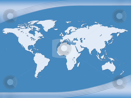 To use this stock image in your creative project, please select the size you need over to the right and click the "Add to Cart" button.
Your downloaded image will come with the Cutcaster watermark removed so don’t worry about the watermark you see on this page. Map. Earth Globe. stock photo, Illustration depicting a map of land on a blue background by Dmitriy Kalyuzhnyy