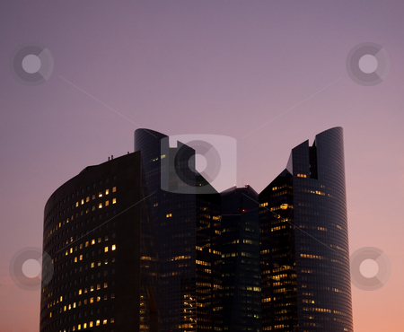 To use this stock image in your creative project, please select the size you need over to the right and click the "Add to Cart" button.
Your downloaded image will come with the Cutcaster watermark removed so don’t worry about the watermark you see on this page. Modern office building at sunset stock photo, Modern skycraper office building at sunset at La Defense in Paris by Steven Heap