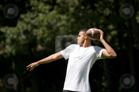 To use this stock image in your creative project, please select the size you need over to the right and click the "Add to Cart" button.
Your downloaded image will come with the Cutcaster watermark removed so don’t worry about the watermark you see on this page. Tossing the Fooball stock photo, A young adult throwing a football outside. by Todd Arena