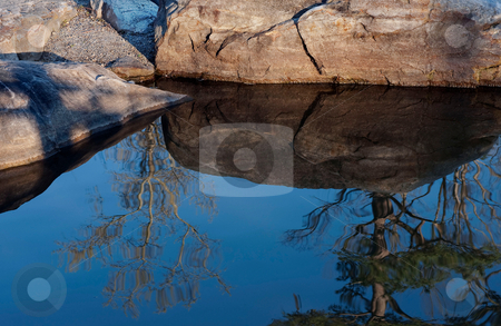 To use this stock image in your creative project, please select the size you need over to the right and click the "Add to Cart" button.
Your downloaded image will come with the Cutcaster watermark removed so don’t worry about the watermark you see on this page. Pool reflection stock photo, The sky, trees, and rocks reflected in a pool of water by Gerry Daniel