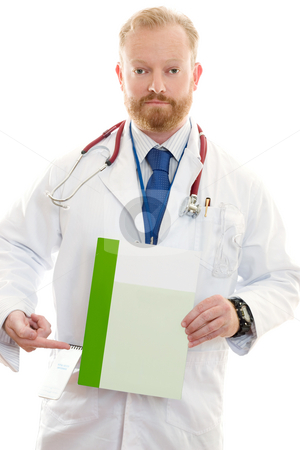 To use this stock image in your creative project, please select the size you need over to the right and click the "Add to Cart" button.
Your downloaded image will come with the Cutcaster watermark removed so don’t worry about the watermark you see on this page. Male Doctor with Information stock photo, Male Doctor pointing to a brochure, leaflet or information. Replace with your own brochure or add text. by Leah-Anne Thompson