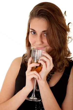 To use this stock image in your creative project, please select the size you need over to the right and click the "Add to Cart" button.
Your downloaded image will come with the Cutcaster watermark removed so don’t worry about the watermark you see on this page. Woman with a glass with champagne stock photo, Beautiful woman with a glass with champagne on white background. Focus on woman's eyes. by Iryna Rasko