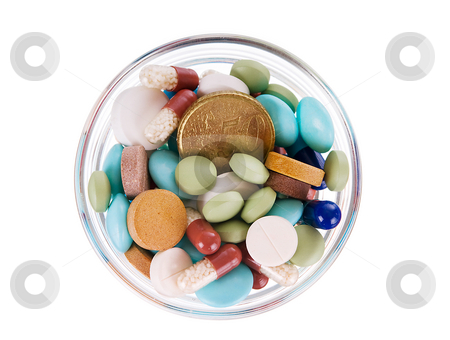 To use this stock image in your creative project, please select the size you need over to the right and click the "Add to Cart" button.
Your downloaded image will come with the Cutcaster watermark removed so don’t worry about the watermark you see on this page. Fifty euro cents in saucer full of pills stock photo, Fifty euro cents in glass saucer full of different pills on white background by Iryna Rasko