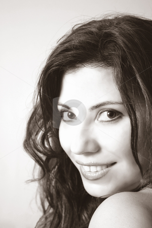To use this stock image in your creative project, please select the size you need over to the right and click the "Add to Cart" button.
Your downloaded image will come with the Cutcaster watermark removed so don’t worry about the watermark you see on this page. Smiling Beauty stock photo, Beautiful brunette smiling by Leah-Anne Thompson