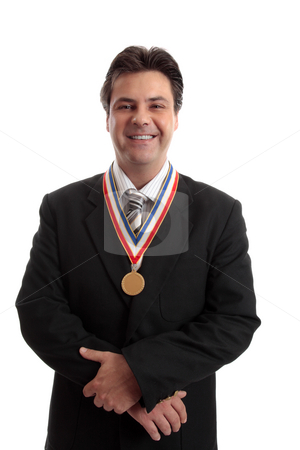 To use this stock image in your creative project, please select the size you need over to the right and click the "Add to Cart" button.
Your downloaded image will come with the Cutcaster watermark removed so don’t worry about the watermark you see on this page. Salesman of the Year stock photo, Top selling salesman standing proudly with award by Leah-Anne Thompson