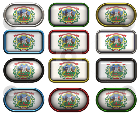 To use this stock image in your creative project, please select the size you need over to the right and click the "Add to Cart" button.
Your downloaded image will come with the Cutcaster watermark removed so don’t worry about the watermark you see on this page. 12 buttons of the Flag of West Virginia stock photo, Twelve Great buttons of the Flag of west Virginia by Phil Morley