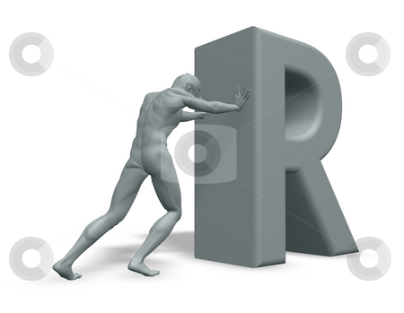 To use this stock image in your creative project, please select the size you need over to the right and click the "Add to Cart" button.
Your downloaded image will come with the Cutcaster watermark removed so don’t worry about the watermark you see on this page. Man pushes the letter R stock photo, Man figure pushes the letter R on white background - 3d illustration by J?