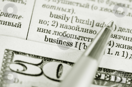 To use this stock image in your creative project, please select the size you need over to the right and click the "Add to Cart" button.
Your downloaded image will come with the Cutcaster watermark removed so don’t worry about the watermark you see on this page. Business stock photo, Fifty dollars and the pen on the dictionary by Salauyou Yury