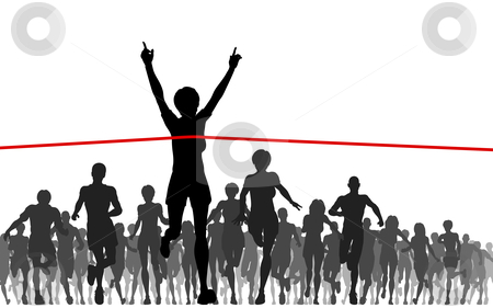 To use this stock image in your creative project, please select the size you need over to the right and click the "Add to Cart" button.
Your downloaded image will come with the Cutcaster watermark removed so don’t worry about the watermark you see on this page. Champ stock vector clipart, Editable vector illustration of a woman winning a race by Robert Adrian Hillman